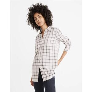 New Madewell Classic Ex-Boyfriend Shirt in Porte Plaid Women's Size S